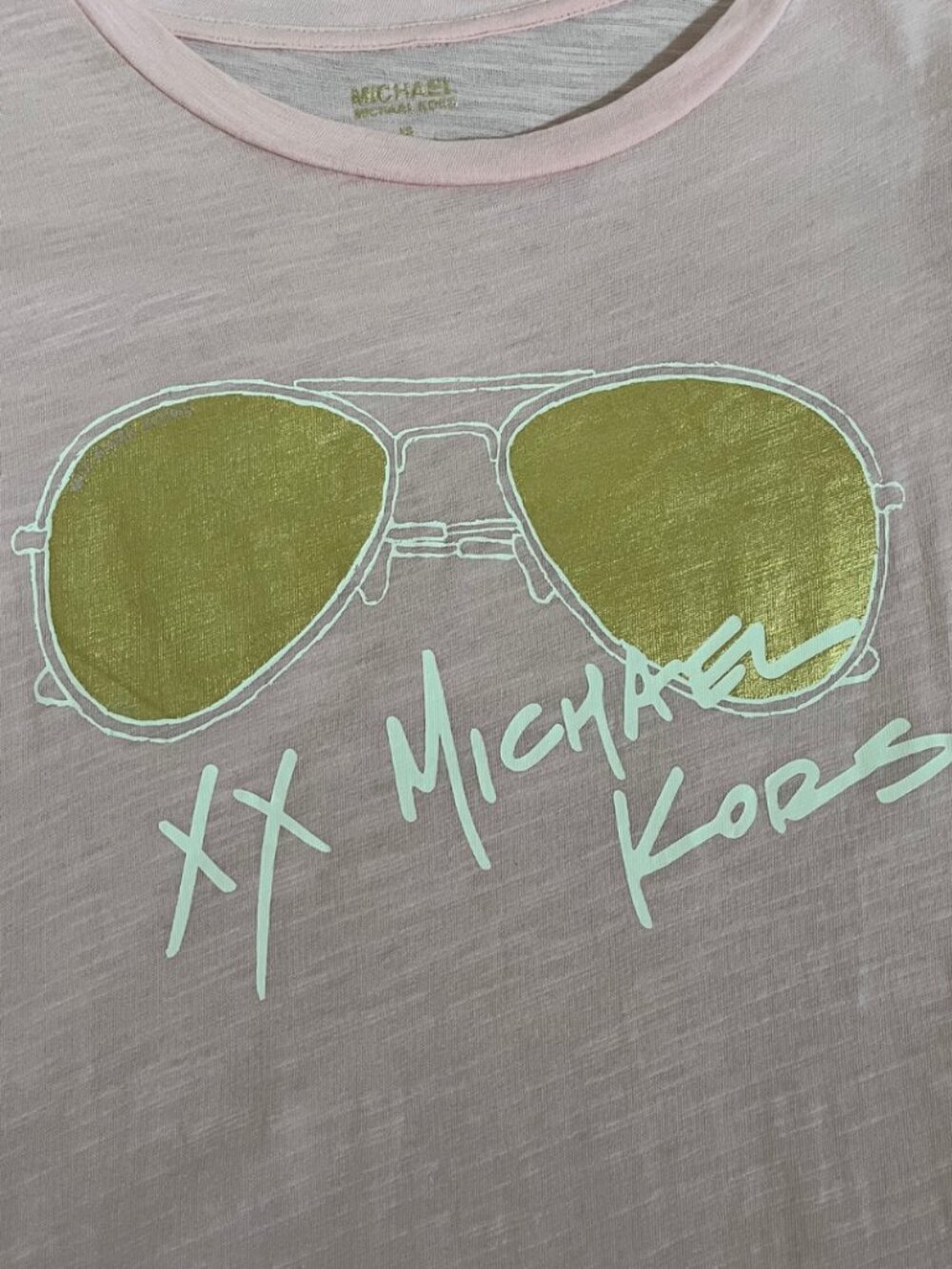Michael Kors xx MK Sunglasses Tee • Size X-Small • Light Pink